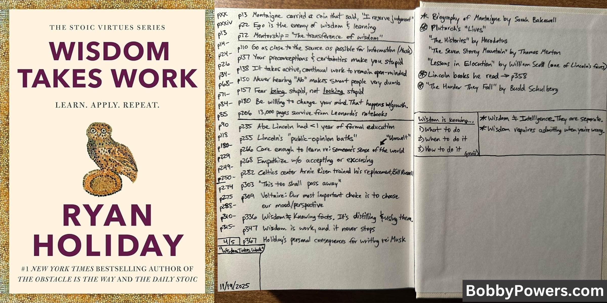 Book Notes - Wisdom Takes Work