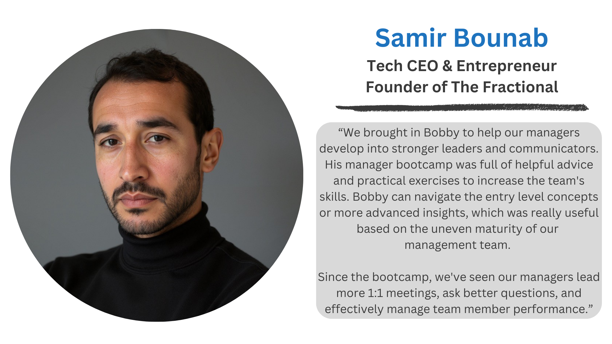 Samir Bounab Testimonial Quote