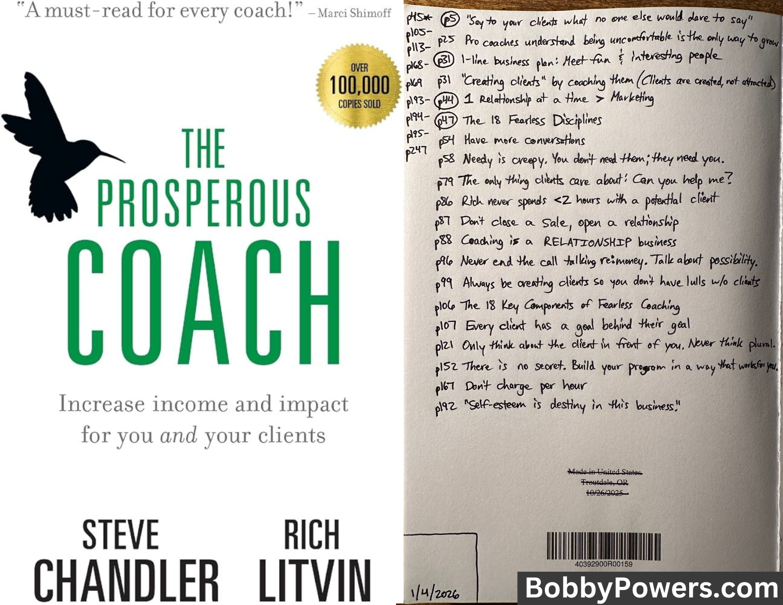 The Prosperous Coach Book Notes