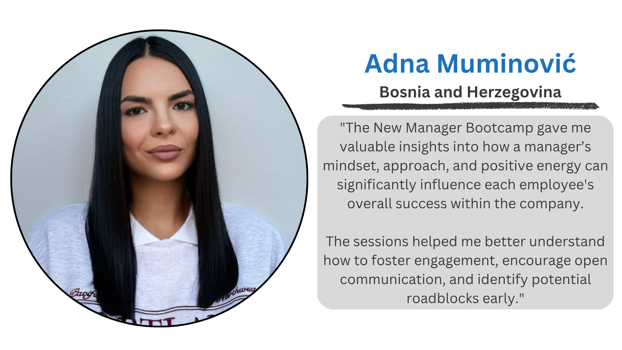 Adna Muminović Testimonial Quote Adna Muminović Testimonial Quote