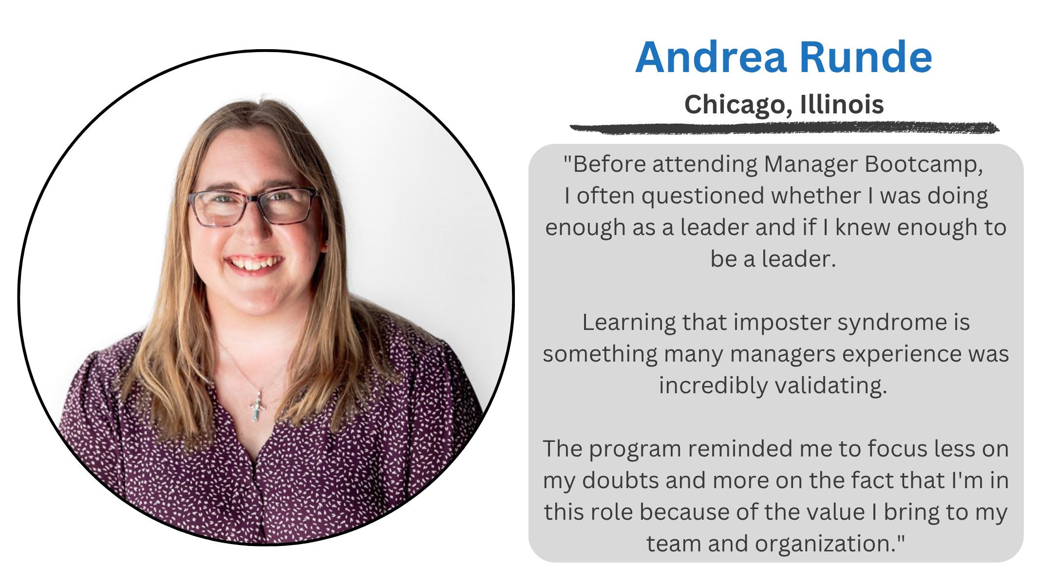 Andrea Runde Testimonial Quote Andrea Runde Testimonial Quote