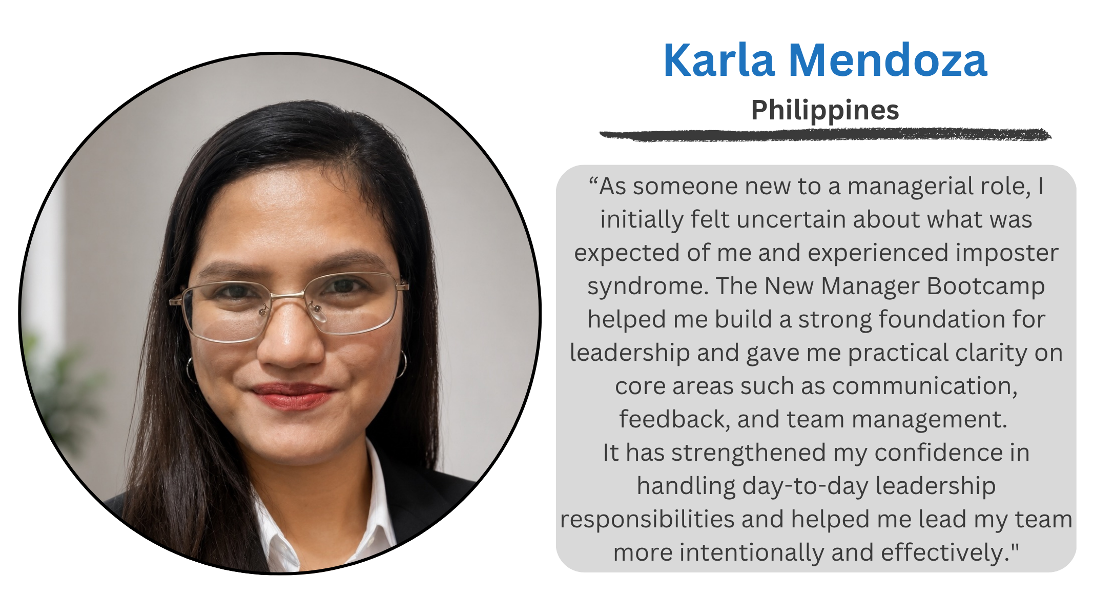 Karla Mendoza Testimonial Quote Karla Mendoza Testimonial Quote