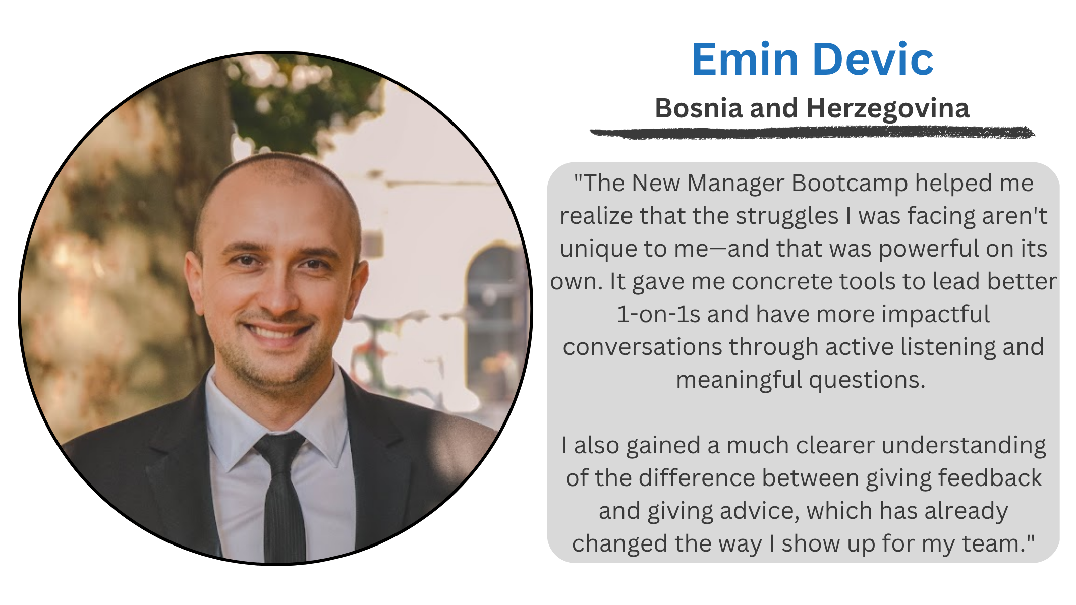 Emin Devic Testimonial Quote Emin Devic Testimonial Quote
