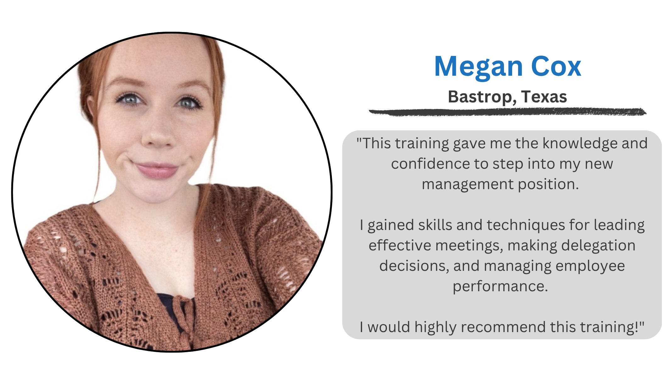 Megan Cox Testimonial Quote Megan Cox Testimonial Quote