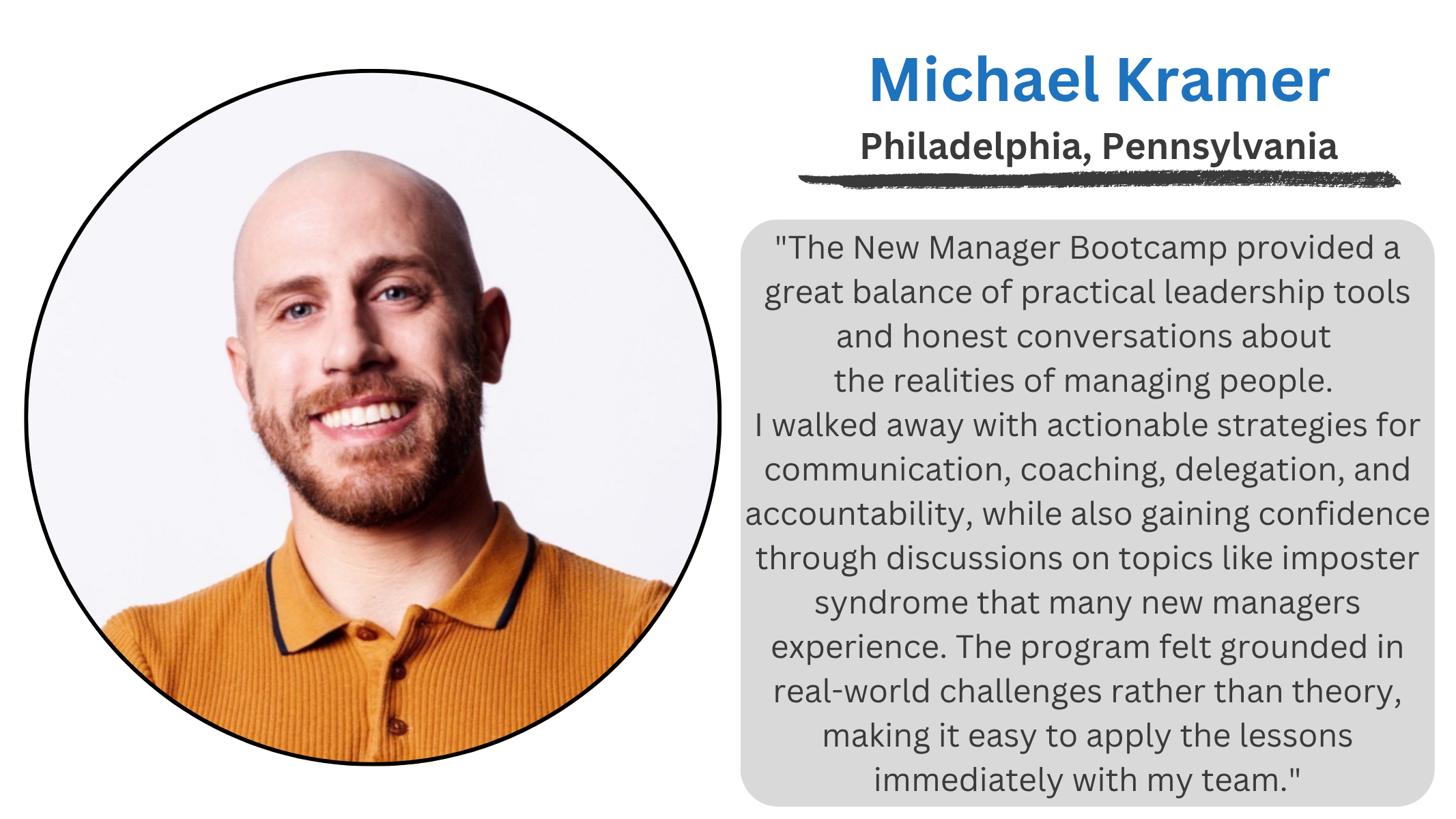 Michael Kramer Testimonial Quote Michael Kramer Testimonial Quote